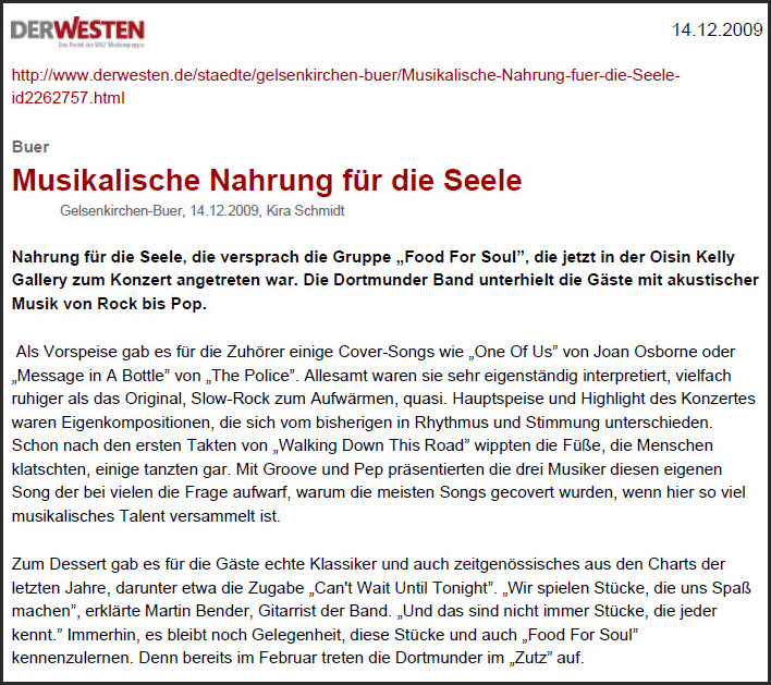 Oisin Kelly, Gelsenkirchen